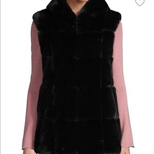 NWT Belle Fare hooded faux fur vest